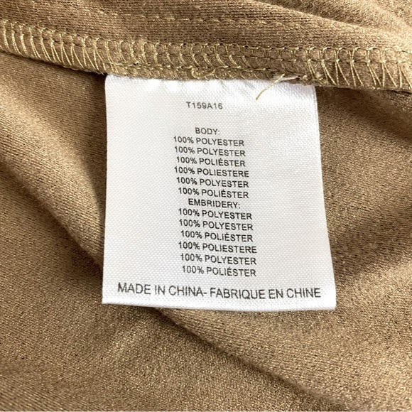 Molly Braden Tan Faux Suede V Neck Laser Cut Hem Dress Size L - Picture 5 of 6